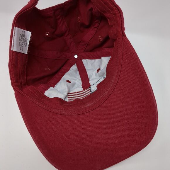 American Flag Slideback Hat Red One Size Adjustable Embroidered Patriotic Cotton - Picture 6 of 8